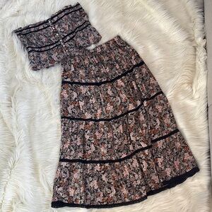 American eagle floral skirt & top set